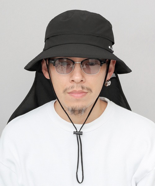 KRIFF MAYER(クリフメイヤー)の「通気性抜群 エアリーポリエステル サンシェード付き アウトドアハット(ハット・メンズ・ブラック/ベージュ/グリーン・FREE)」の5枚目の写真
