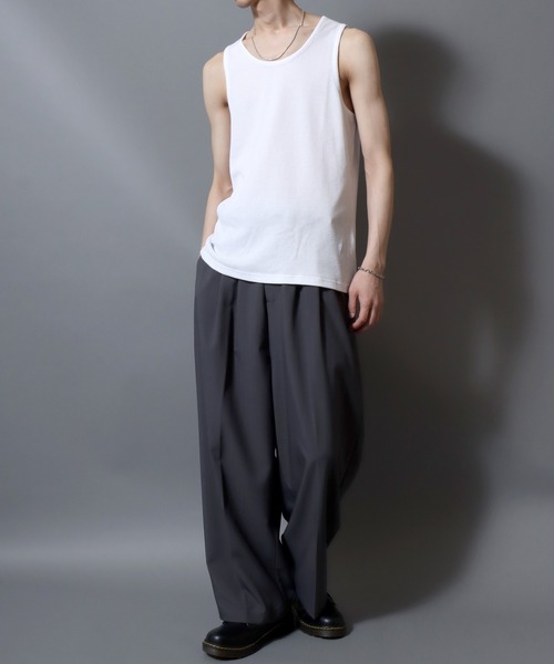 ANPAS（アンパス）の「Waffle-Knit Tank Top / ワッフルタンクトップ 無地 メンズ カットソー（タンクトップ・メンズ・ホワイト/ブラック・S/M/L）」の4枚目の写真