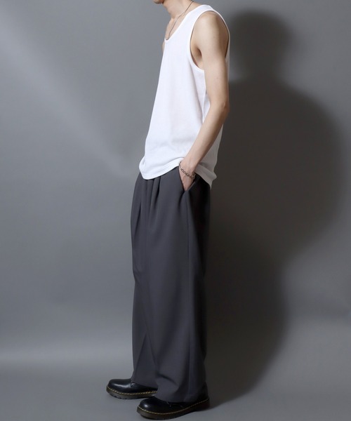 ANPAS（アンパス）の「Waffle-Knit Tank Top / ワッフルタンクトップ 無地 メンズ カットソー（タンクトップ・メンズ・ホワイト/ブラック・S/M/L）」の5枚目の写真