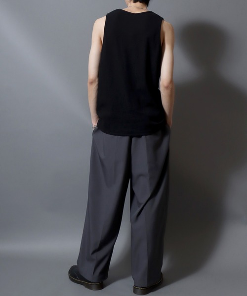 ANPAS（アンパス）の「Waffle-Knit Tank Top / ワッフルタンクトップ 無地 メンズ カットソー（タンクトップ・メンズ・ホワイト/ブラック・S/M/L）」の7枚目の写真