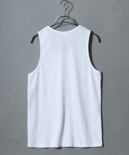 ANPAS（アンパス）の「Waffle-Knit Tank Top / ワッフルタンクトップ 無地 メンズ カットソー（タンクトップ・メンズ・ホワイト/ブラック・S/M/L）」の9枚目の写真