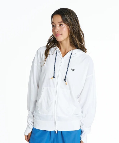 ROXY(ロキシー)の「ROXY/ロキシー 水着 ラッシュガード ジップアップ パーカー DRYWELL HOODIE RLY262014 UT(パーカー・レディース・ブラック/ホワイト・L/M)」の3枚目の写真