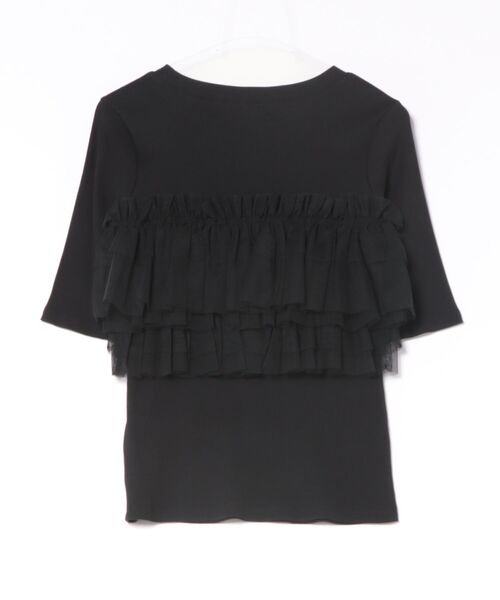 MANOF（マノフ）の「MANOF TULLE FRILL CUT TOPS（Tシャツ/カットソー・レディース・ブラック/ホワイト・FREE）」の7枚目の写真