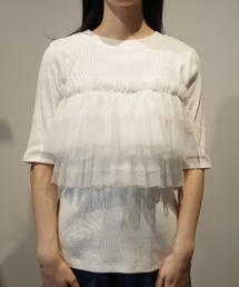 MANOF | MANOF TULLE FRILL CUT TOPS(Tシャツ/カットソー)