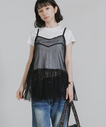 Layered Sheer Mini Dress / レイヤードシアーミニワンピース 秋 秋服 2026年秋冬
