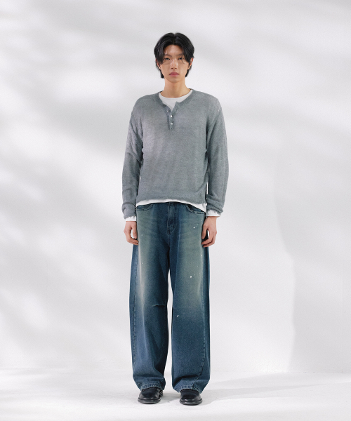 NONBLANK(ノンブランク)の「ワイドカーブデニムパンツ_BLUE(その他パンツ・メンズ・ブルー・MEDIUM/LARGE/X-LARGE)」の10枚目の写真