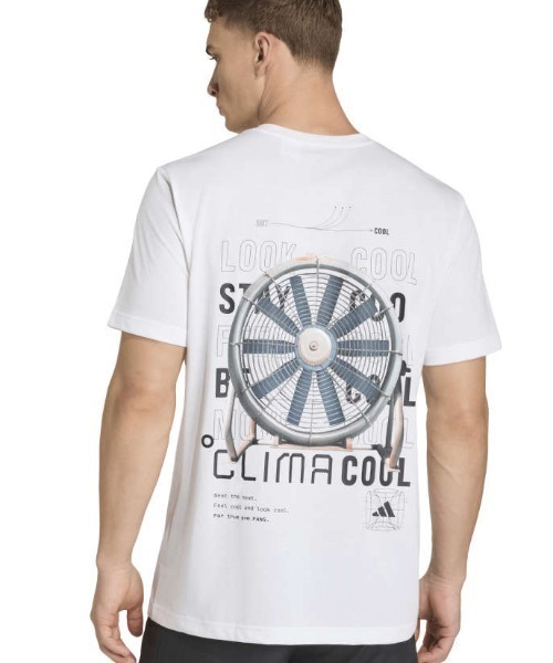 adidas(アディダス)の「アディダス adidas クライマクール テック トレーニング グラフィック Tシャツ(Tシャツ/カットソー・メンズ・ホワイト/ブラック・S/M/L/LL/3L)」の1枚目の写真
