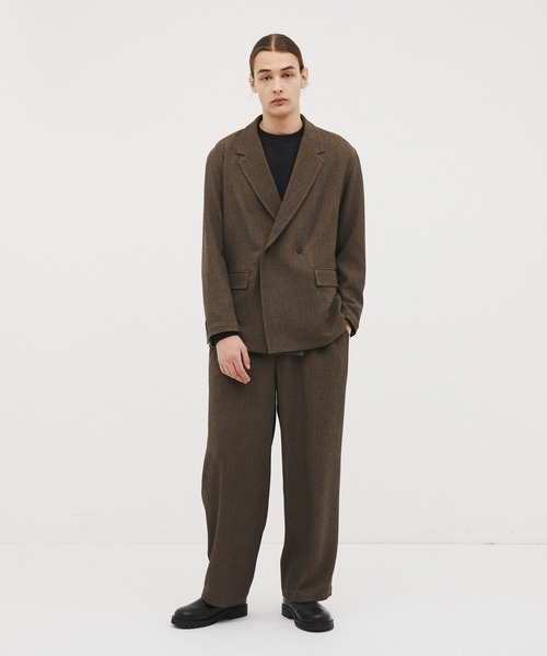 CITY TOKYO(シティトウキョウ)の「【CITY TOKYO/シティートーキョー】Mix herringbone ワイドパンツ(スラックス・メンズ・ダークグレー/ブラウン・2/1)」の12枚目の写真