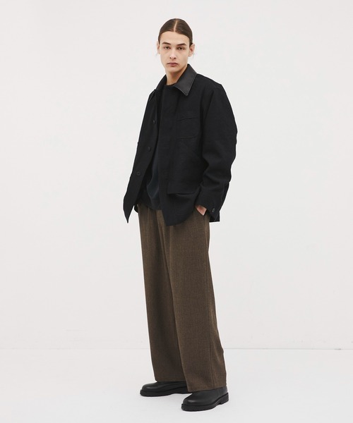 CITY TOKYO(シティトウキョウ)の「【CITY TOKYO/シティートーキョー】Mix herringbone ワイドパンツ(スラックス・メンズ・ダークグレー/ブラウン・2/1)」の13枚目の写真
