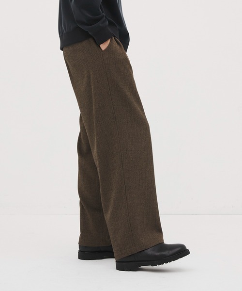 CITY TOKYO(シティトウキョウ)の「【CITY TOKYO/シティートーキョー】Mix herringbone ワイドパンツ(スラックス・メンズ・ダークグレー/ブラウン・2/1)」の11枚目の写真