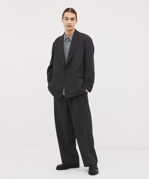 CITY TOKYO/シティートーキョー】Mix herringbone ﾜｲﾄﾞﾊﾟﾝﾂ