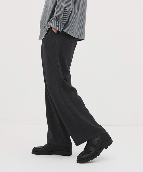 CITY TOKYO/シティートーキョー】Mix herringbone ﾜｲﾄﾞﾊﾟﾝﾂ