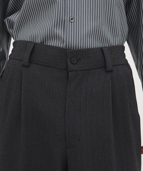 CITY TOKYO(シティトウキョウ)の「【CITY TOKYO/シティートーキョー】Mix herringbone ワイドパンツ(スラックス・メンズ・ダークグレー/ブラウン・2/1)」の6枚目の写真