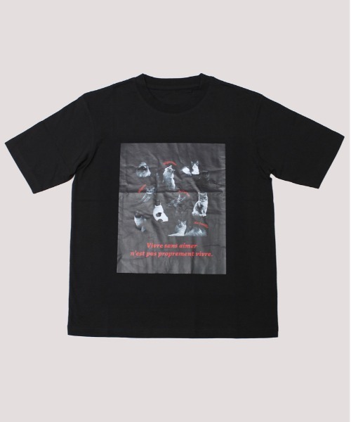 and it_（アンドイット）の「モノクロームペットTシャツ（Tシャツ/カットソー・レディース・ブラック系2/ブラック系1/ホワイト系4/ホワイト系3/ホワイト系2・M-L）」の4枚目の写真