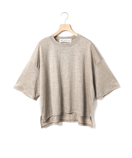 MidiUmi(ミディウミ)の「MidiUmi リネンワイドプルオーバー(Tシャツ/カットソー・レディース・ブラック/ベージュ/ネイビー・FREE)」の2枚目の写真