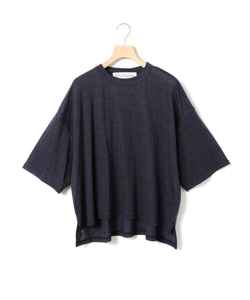 MidiUmi(ミディウミ)の「MidiUmi リネンワイドプルオーバー(Tシャツ/カットソー・レディース・ブラック/ベージュ/ネイビー・FREE)」の4枚目の写真