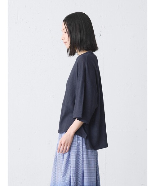 MidiUmi(ミディウミ)の「MidiUmi リネンワイドプルオーバー(Tシャツ/カットソー・レディース・ブラック/ベージュ/ネイビー・FREE)」の9枚目の写真