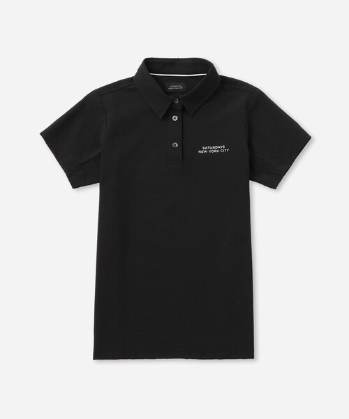 Saturdays Golf(サタデーズゴルフ)の「Seersucker HS Shirt | WOMEN(ポロシャツ・レディース・ブラック/ブルー・L/M/S)」の1枚目の写真
