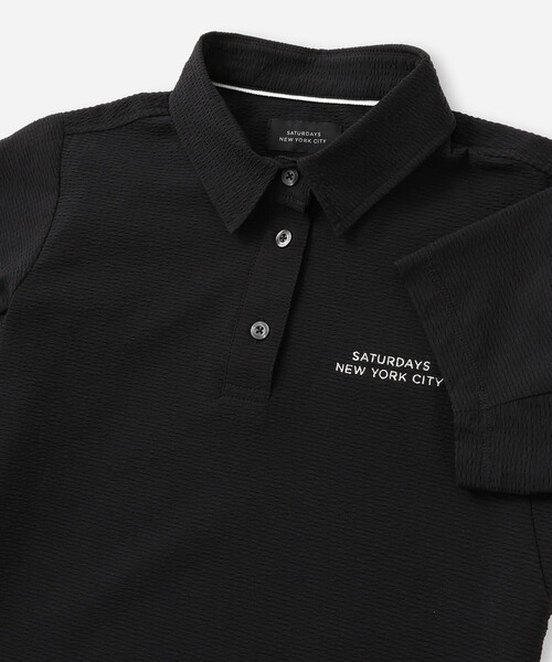 Saturdays Golf(サタデーズゴルフ)の「Seersucker HS Shirt | WOMEN(ポロシャツ・レディース・ブラック/ブルー・L/M/S)」の4枚目の写真