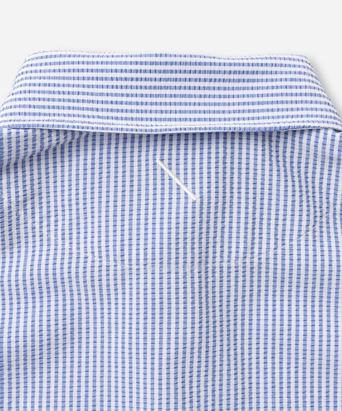 Saturdays Golf(サタデーズゴルフ)の「Seersucker HS Shirt | WOMEN(ポロシャツ・レディース・ブラック/ブルー・L/M/S)」の7枚目の写真