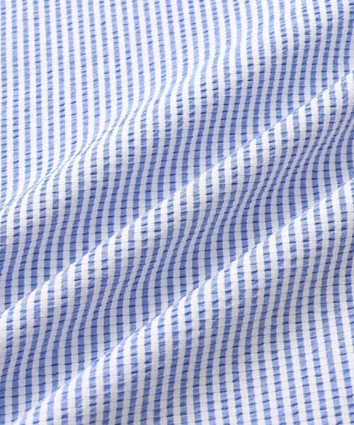 Saturdays Golf(サタデーズゴルフ)の「Seersucker HS Shirt | WOMEN(ポロシャツ・レディース・ブラック/ブルー・L/M/S)」の9枚目の写真
