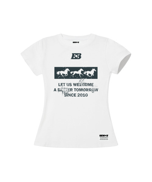 SEW-B（ソービー）の「b3 セミクロップ半袖Tシャツ [ホワイト]（Tシャツ/カットソー・レディース・その他・FREE）」の7枚目の写真