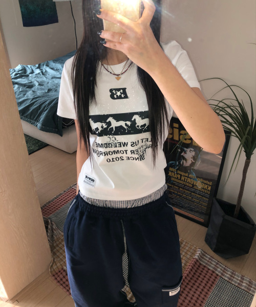 SEW-B（ソービー）の「b3 セミクロップ半袖Tシャツ [ホワイト]（Tシャツ/カットソー・レディース・その他・FREE）」の3枚目の写真