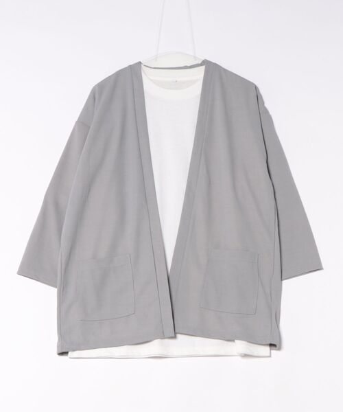 m.f.editorial（エムエフエディトリアル）の「アンサンブル 2枚 セット メンズ 半端袖 カーディガン & 半袖 Tシャツ ゆったり オーバーサイズ カウラ/Kaule（アンサンブル・メンズ・ブルー/ブラック/ライトグレー・X-LARGE/MEDIUM/LARGE）」の19枚目の写真