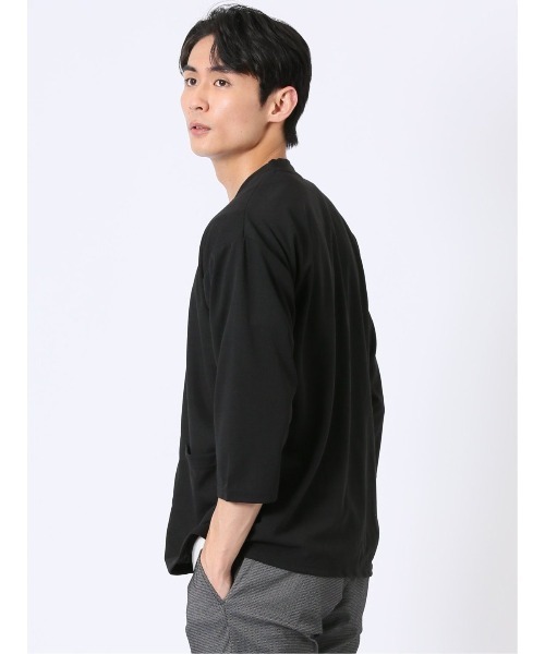 m.f.editorial（エムエフエディトリアル）の「アンサンブル 2枚 セット メンズ 半端袖 カーディガン & 半袖 Tシャツ ゆったり オーバーサイズ カウラ/Kaule（アンサンブル・メンズ・ブルー/ブラック/ライトグレー・X-LARGE/MEDIUM/LARGE）」の6枚目の写真