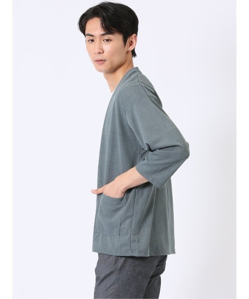 m.f.editorial（エムエフエディトリアル）の「アンサンブル 2枚 セット メンズ 半端袖 カーディガン & 半袖 Tシャツ ゆったり オーバーサイズ カウラ/Kaule（アンサンブル・メンズ・ブルー/ブラック/ライトグレー・X-LARGE/MEDIUM/LARGE）」の18枚目の写真