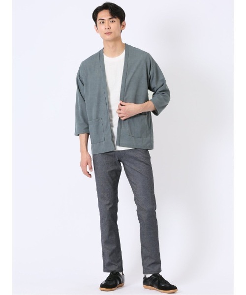 m.f.editorial（エムエフエディトリアル）の「アンサンブル 2枚 セット メンズ 半端袖 カーディガン & 半袖 Tシャツ ゆったり オーバーサイズ カウラ/Kaule（アンサンブル・メンズ・ブルー/ブラック/ライトグレー・X-LARGE/MEDIUM/LARGE）」の15枚目の写真