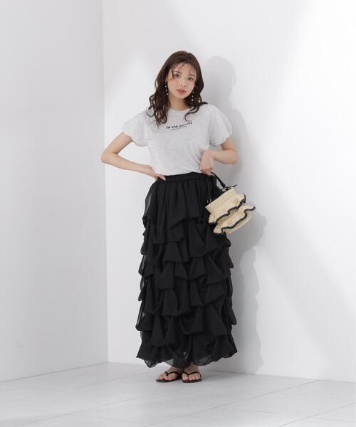 PROPORTION BODY DRESSING（プロポーションボディドレッシング）の「【追加生産決定！】＜山内ともなさんコラボ＞タックバルーンスカート / 1216220605（スカート・レディース・ホワイト系その他/ブラック・SMALL/MEDIUM/P/S）」の16枚目の写真
