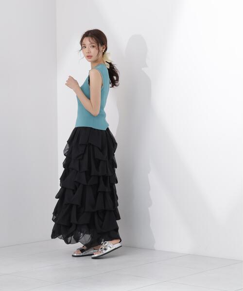 PROPORTION BODY DRESSING（プロポーションボディドレッシング）の「【追加生産決定！】＜山内ともなさんコラボ＞タックバルーンスカート / 1216220605（スカート・レディース・ホワイト系その他/ブラック・SMALL/MEDIUM/P/S）」の19枚目の写真
