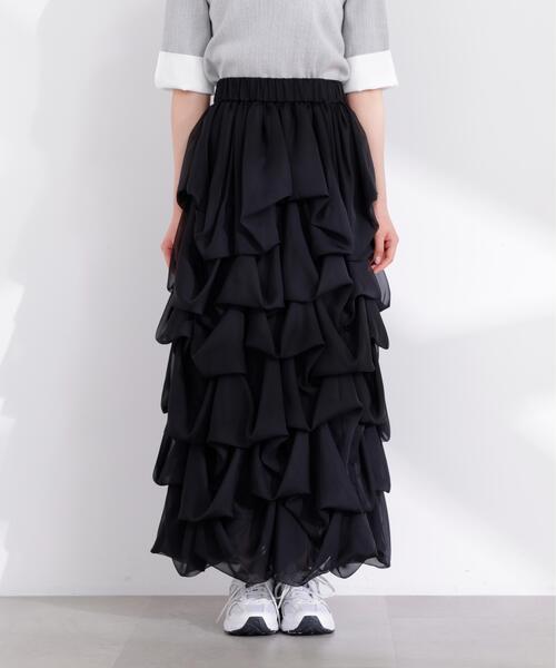 PROPORTION BODY DRESSING（プロポーションボディドレッシング）の「【追加生産決定！】＜山内ともなさんコラボ＞タックバルーンスカート / 1216220605（スカート・レディース・ホワイト系その他/ブラック・SMALL/MEDIUM/P/S）」の21枚目の写真