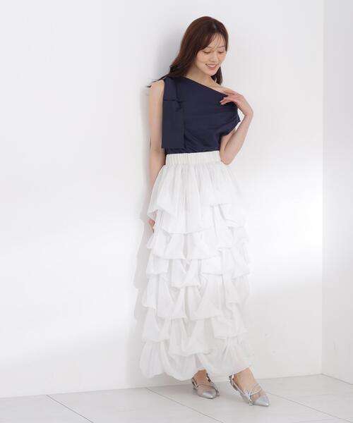 PROPORTION BODY DRESSING(プロポーションボディドレッシング)の「【追加生産決定!】<山内ともなさんコラボ>タックバルーンスカート / 1216220605(スカート・レディース・ホワイト系その他/ブラック・SMALL/MEDIUM/P/S)」の9枚目の写真