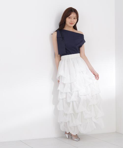 PROPORTION BODY DRESSING(プロポーションボディドレッシング)の「【追加生産決定!】<山内ともなさんコラボ>タックバルーンスカート / 1216220605(スカート・レディース・ホワイト系その他/ブラック・SMALL/MEDIUM/P/S)」の10枚目の写真