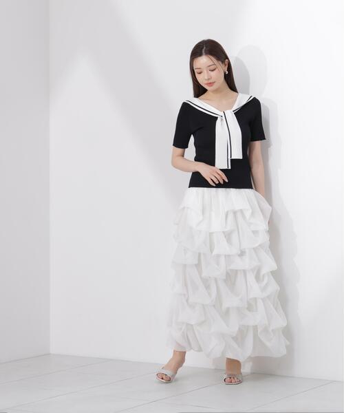 PROPORTION BODY DRESSING(プロポーションボディドレッシング)の「【追加生産決定!】<山内ともなさんコラボ>タックバルーンスカート / 1216220605(スカート・レディース・ホワイト系その他/ブラック・SMALL/MEDIUM/P/S)」の11枚目の写真