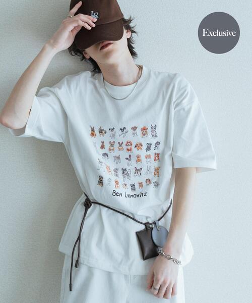 SENSE OF PLACE by URBAN RESEARCH(センスオブプレイスバイアーバンリサーチ)の「『別注』Ben Lenovitz×SENSE OF PLACE SHORT-SLEEVE T-SHIRTS(Tシャツ/カットソー・メンズ・ブラック系その他/グレー/ブラック/ホワイト・LARGE/MEDIUM)」の1枚目の写真