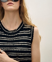 uchi.（ウチ）の「ブークレーヤーンボーダー柄編みニットベスト（ベスト）」