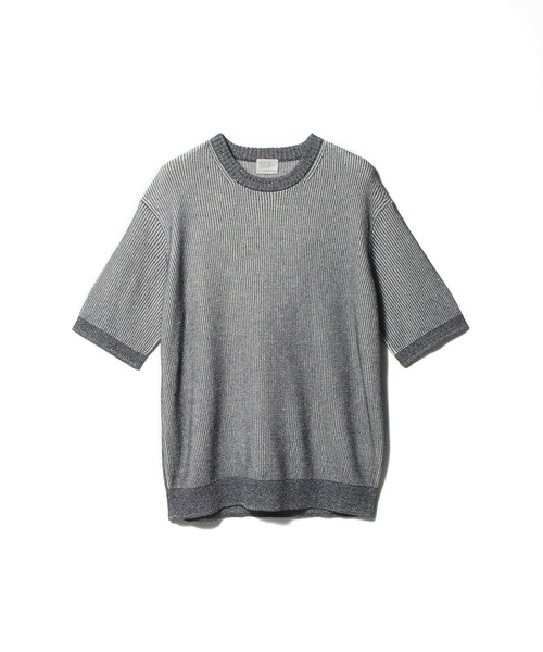 ESTNATION（エストネーション）の「ESTNATION / コットンリネン クルーネックニット（ニット/セーター・メンズ・グレー/ネイビー・MEDIUM/LARGE/X-LARGE）」の11枚目の写真