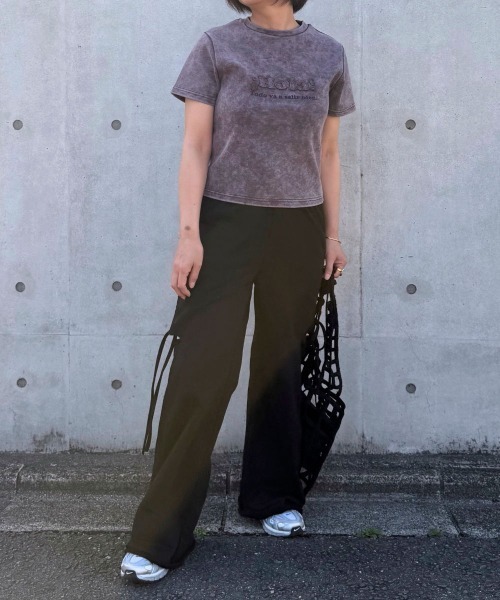 SMILE LAND(スマイルランド)の「【maryさんコラボ】ケミカルウオッシュロゴパッチTシャツ<大きいサイズ有>(Tシャツ/カットソー・レディース・インディゴブルー/ブラウン・3L/LL/L/M)」の13枚目の写真