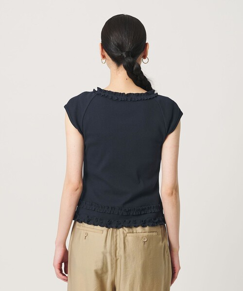 BEAUTY&YOUTH UNITED ARROWS(ビューティーアンドユースユナイテッドアローズ)の「コットン リブ フリル キャップスリーブ カットソー(Tシャツ/カットソー・レディース・ホワイト/ネイビー/モカ・FREE)」の15枚目の写真