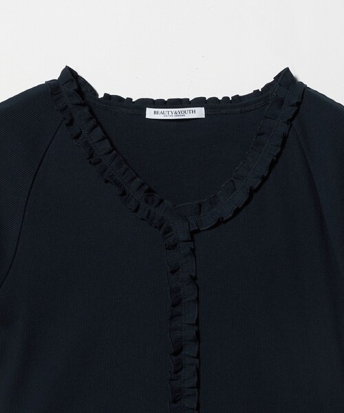 BEAUTY&YOUTH UNITED ARROWS(ビューティーアンドユースユナイテッドアローズ)の「コットン リブ フリル キャップスリーブ カットソー(Tシャツ/カットソー・レディース・ホワイト/ネイビー/モカ・FREE)」の18枚目の写真