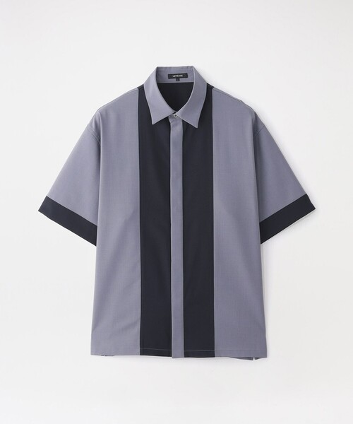 LOVELESS(ラブレス)の「ブロッキングショートスリーブシャツ(シャツ/ブラウス・メンズ・オフホワイト/ブラック/ブラウン系その他3/ネイビー・M/L)」の4枚目の写真
