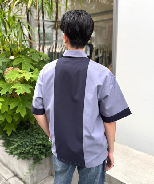 LOVELESS(ラブレス)の「ブロッキングショートスリーブシャツ(シャツ/ブラウス・メンズ・オフホワイト/ブラック/ブラウン系その他3/ネイビー・M/L)」の6枚目の写真