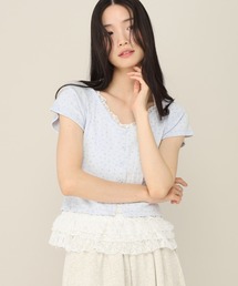 Heather | 花柄レースフリルTEE　855268(Tシャツ/カットソー)
