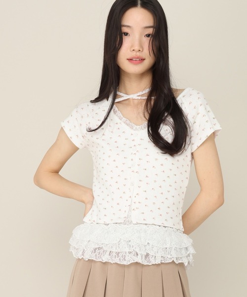 Heather(ヘザー)の「花柄レースフリルTEE 855268(Tシャツ/カットソー・レディース・グレー/オフホワイト/ブルー・FREE)」の17枚目の写真