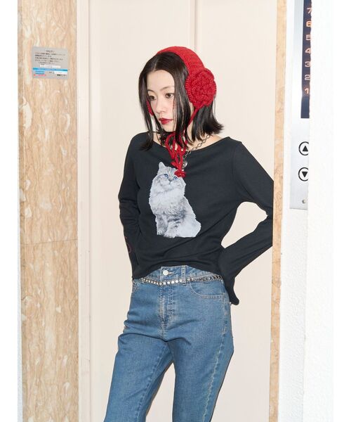 jouetie(ジュエティ)の「パターンフリルドッキングフレアデニム(デニムパンツ・レディース・ブルー/ブラック・SMALL/MEDIUM)」の9枚目の写真