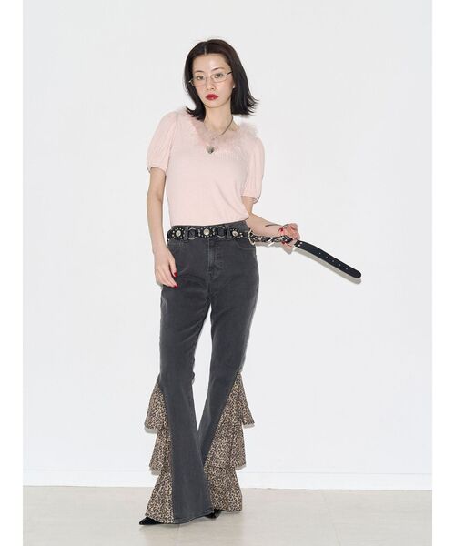 jouetie(ジュエティ)の「パターンフリルドッキングフレアデニム(デニムパンツ・レディース・ブルー/ブラック・SMALL/MEDIUM)」の14枚目の写真