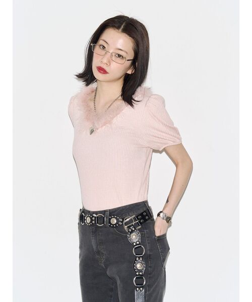 jouetie(ジュエティ)の「パターンフリルドッキングフレアデニム(デニムパンツ・レディース・ブルー/ブラック・SMALL/MEDIUM)」の16枚目の写真